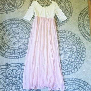 Pinkblush Maternity Chiffon Colorblock Maxi Dress